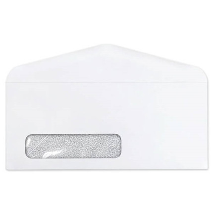 #10 Window Envelope (4 1/8 x 9 1/2) 24lb White, Digi-Clear Window C, 500/BX
