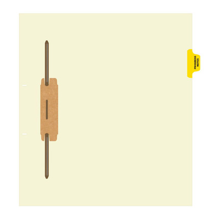 "Progress Notes" - Side Tab Fileback Divider with Fastener - Position 2 - Yellow - Full Image