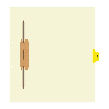 "EKG" - Side Tab Fileback Divider with Fastener - Position 5 - Yellow - Zoomed Image