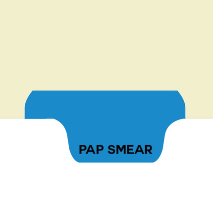 Pap Smear Chart Dividers, Bottom Tab, Position 7, Medium Blue Tab, 50/Box (I736) - Zoomed Image
