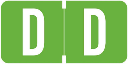 Tab Products 1278 Match Alphabetical Color Coding Label, Letter D, Light Green, 1/2 H x 1 W, 500/Roll (A1278-D)