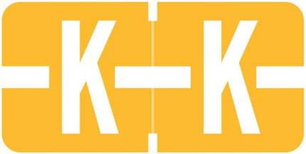 Tab Products 1278 Match Alphabetical Color Coding Label, Letter K, Light Orange, 1/2 H x 1 W, 500/Roll (A1278-K)