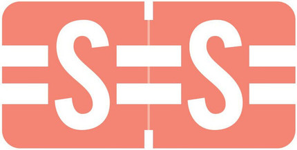 Tab Products 1278 Match Alphabetical Color Coding Label, Letter S, Pink, 1/2 H x 1 W, 500/Roll (A1278-S)
