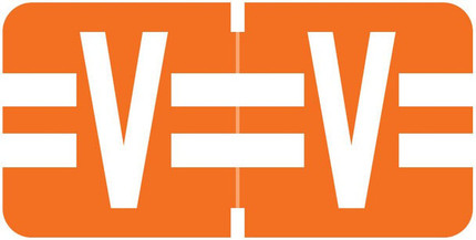 Tab Products 1278 Match Alphabetical Color Coding Label, Letter V, Dark Orange, 1/2 H x 1 W, 500/Roll (A1278-V)