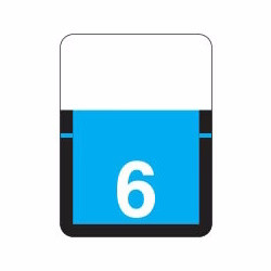 Tab Products Numeric Labels, 1306-Series, 3/4 H x 1 W, Number 6, Light Blue, 500/Roll (A1306-06-T3)