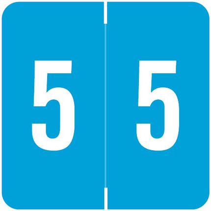 Barkley FNDBM-S Series Numeric Label '5' in Blue - Two-sided Numeric Label for Filing and Organization