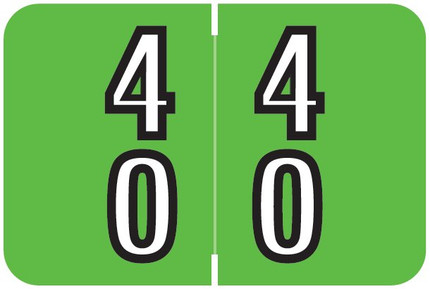 Barkley Systems Numeric Label - FDDBM Series (Rolls), 40-49, Green, 500 per Roll, BXDM-40-B45