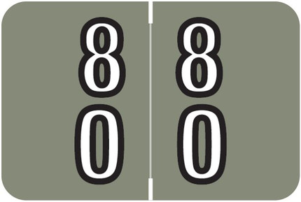 Barkley Systems Numeric Label - FDDBM Series (Rolls), 80-89, Gray, 500 per Roll, BXDM-80-B45