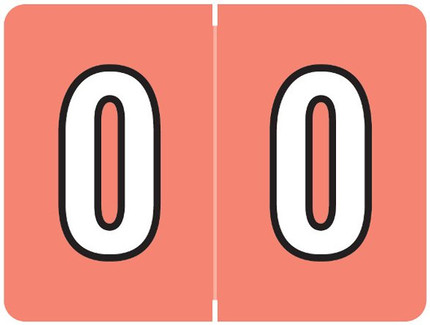Datafile Numeric Labels, AL8700 Series - Number 0, Pink
