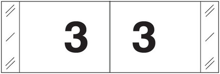 Tabbies 11830 Series Numeric Label for Number '3' – Black Text on White Background