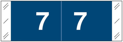 Tabbies 11850 Series Numeric Label for Number '7' – White Text on Dark GBlue Background