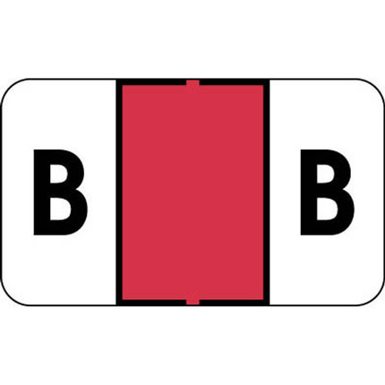 Control-O-Fax Compatible Label for Letter 'B' – Black Text on Red Background