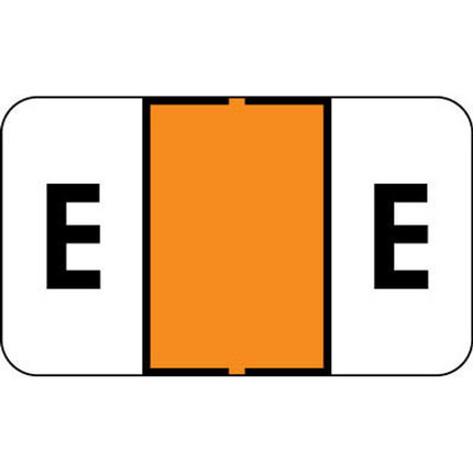 Control-O-Fax Compatible Label for Letter 'E' – Black Text on Dark Orange Background