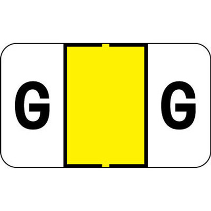 Control-O-Fax Compatible Label for Letter 'G' – Black Text on a Yellow Background