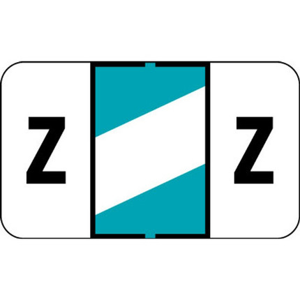 Control-O-Fax Compatible Label for Letter 'Z' – Black Text on a Teal & White Background