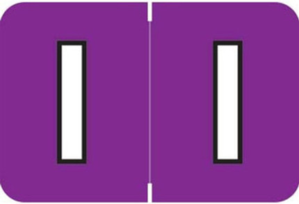 Colwell COPK Alphabetical Color-Coded Filing Label for the letter 'I' with a grape color background and white character with black outline