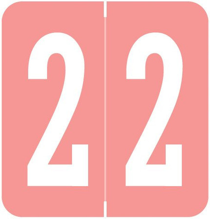 VRE/GBS 8860-Series (Ver.2) 1H x 1-1/4W, Numeric Labels, Number 2, Pink, 500/Roll