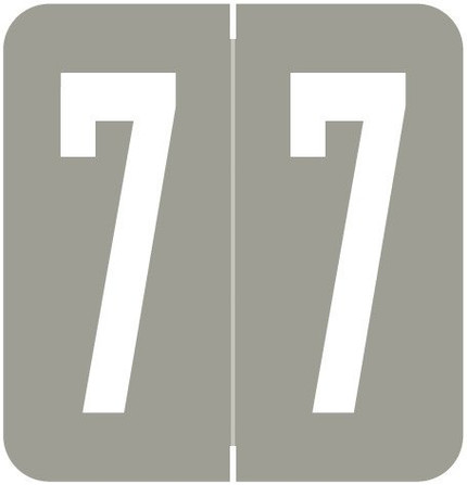 VRE/GBS 8860-Series (Ver.2) 1H x 1-1/4W, Numeric Labels, Number 7, Gray, 500/Roll