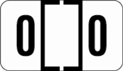 Traco TRNM Series Numeric Label with the number '0' in black on a white background