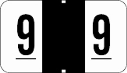 Traco TRNM Series Numeric Label with the number '9' in black on a black background