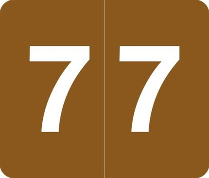 VA Hospital Numeric Color Coding Filing Labels, Number 7