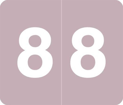 VA Hospital Numeric Color Coding Filing Labels, Number 8