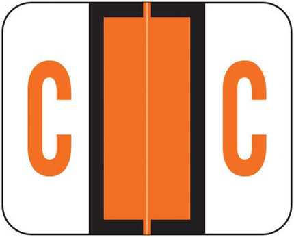 Smead Alphabetical Labels, BCCS-Series, 1 H x 1 1/4 W, Letter C, Orange, 120/Pack