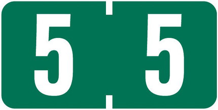 Tab Products Numeric Labels, TPNV-Series, Number 5, 500/Roll, Green