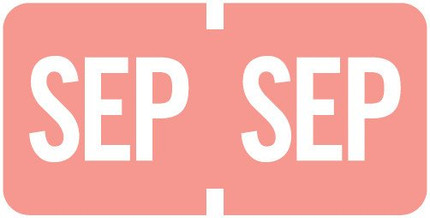 Pink 'SEP' month label from the Tab Products 1279 series, featuring white text for easy file organization and document tracking, displayed in a dual format for clear visibility