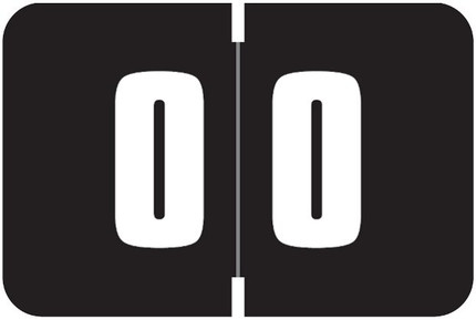 Digi Color DCNM Numeric Label, 1H x 1-1/2W,  Number 0, Black, 250/RL, DCNM-0