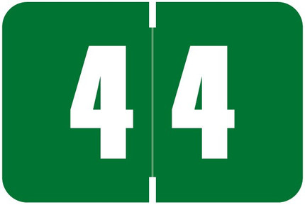 Digi Color DCNM Numeric Label, 1H x 1-1/2W,  Number 4, Green with white digits, 250/RL, DCNM-4