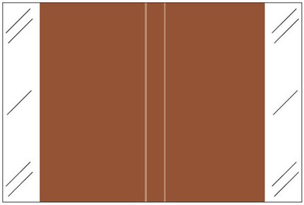 Tabbies Solid Color Labels, 11100-Series Match, 1 inch x 1-1/2 inch, Brown, 500 per Roll