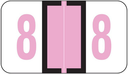 Jeter Numeric Labels, 6190-Series, Number 8, Lilac, 500/Roll, 15/16x1 5/8