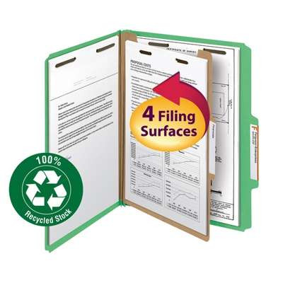 Smead Pressboard Classification File Folders with Fasteners (18749)