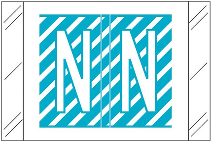 Barkley FASTM Alphabetic Label - Light Blue Letter N, Self-Adhesive, Polylaminated for End-Tab File Folders