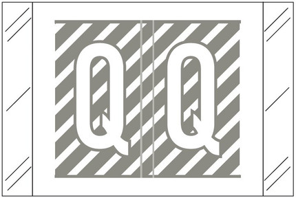 Barkley FASTM Alphabetic Label - Gray Letter Q, Self-Adhesive, Polylaminated for End-Tab File Folders