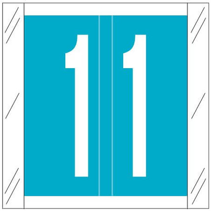 Light Blue numeric label '1' from the CLNM series, featuring a wrap-around design with clear laminate protection