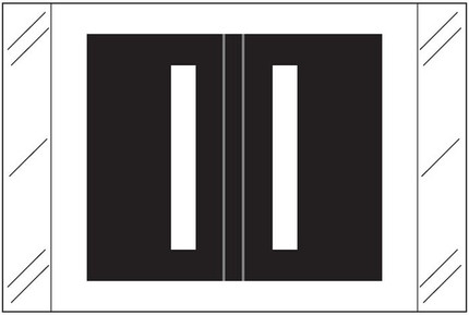 Tabbies 12000-Series compatible alphabetic label, Letter I, black, 1 inch x 1.5 inch, 500 labels per roll