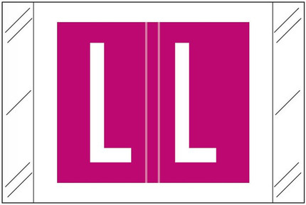 Tabbies 12000-Series compatible alphabetic label, Letter L, Purple, 1 inch x 1.5 inch, 500 labels per roll