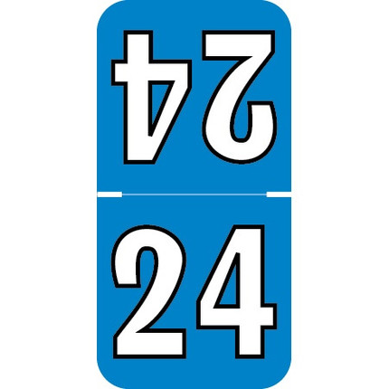 Colwell Top Tab Year Label, 1 1/2 H x 3/4 W, 2024, Blue, 500/Roll