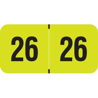 Traco Year Labels, 2026, Lime, 3/4 x 1-1/2, 500/Roll
