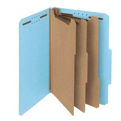 Smead 100% Recycled Pressboard Classification Folder, Blue (19090)