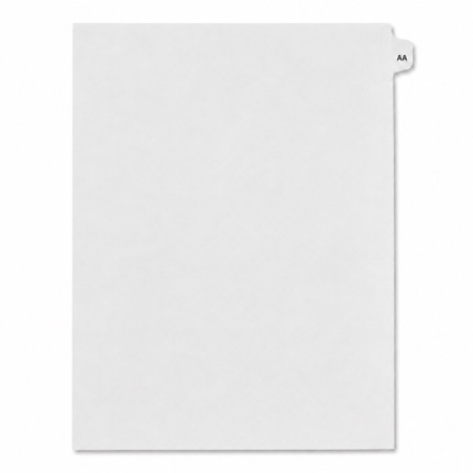 Legal Index Tabs - Alphabetical (Double Letter), Side Tab, Individual, Letter Size, 26/Pack