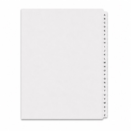 Legal Index Tabs - Alphabetical A-Z, Side Tab, Collated, Letter Size