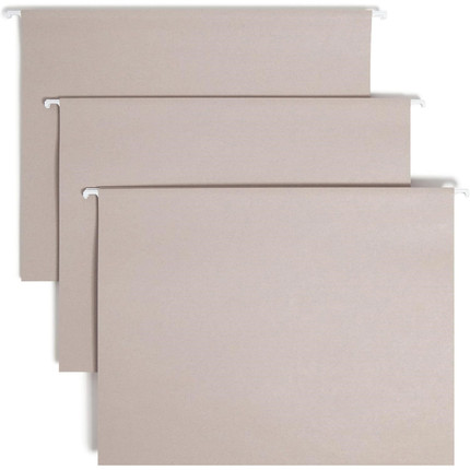 Smead 64092 TUFF letter-size steel gray hanging folder with Easy Slide repositionable tab.