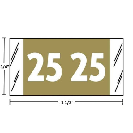 Col’R’Tab 81700 2025 year label, gold, 3/4" x 1-1/2", 250/pack