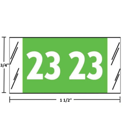 Col’R’Tab 81700 2023 year label, light green, 3/4" x 1-1/2", 250/pack