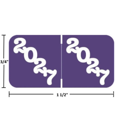 Jeter Compatible JPYM-27 Year Labels – 2027 Purple, 3/4" x 1-1/2", 500/Roll