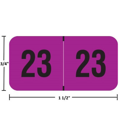 Smead Year Labels - ETYJ Series, 2023, Purple, 3/4" x 1-1/2", 500/Roll