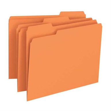 Smead Orange File Folders, 1/3-Cut Top Tab, Letter Size, 100/Box (12543)